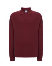 Polo męskie z długim rękawem JHK PORA 210 LS - BURGUNDY