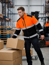 Polar ostrzegawczy dwukolorowy NEOPLUS FLHV450 - ORANGE FLUOR / BLACK