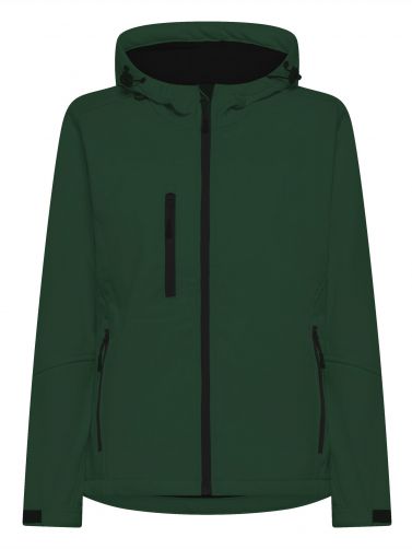 SOFTSHELL WINDSTORM HOODED LADY - FOREST GREEN