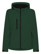 SOFTSHELL WINDSTORM HOODED LADY - FOREST GREEN