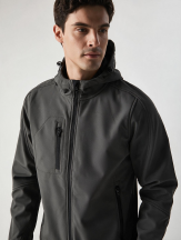 SOFTSHELL WINDSTORM HOODED MAN - GRAPHITE