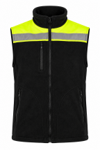 Kamizelka polarowa ostrzegawcza NEOPLUS FLHV400VEST - BLACK / GOLD FLUOR