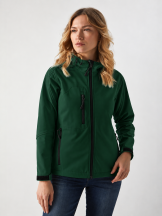 SOFTSHELL WINDSTORM HOODED LADY - FOREST GREEN