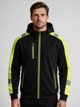 Bluza Techniczna HV PULSE z kapturem SWHV500 - BLACK / GOLD FLUOR