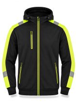 Bluza Techniczna HV PULSE z kapturem SWHV500 - BLACK / GOLD FLUOR