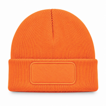 Czapka zimowa URBAN z naszywką - ORANGE FLUO