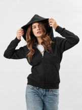 Bluza damska z kapturem, zapinana VEGA - BSW333 - BLACK