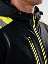 Bluza Techniczna HV PULSE z kapturem SWHV500 - BLACK / GOLD FLUOR