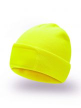 Czapka zimowa URBAN z naszywką - GOLD FLUO
